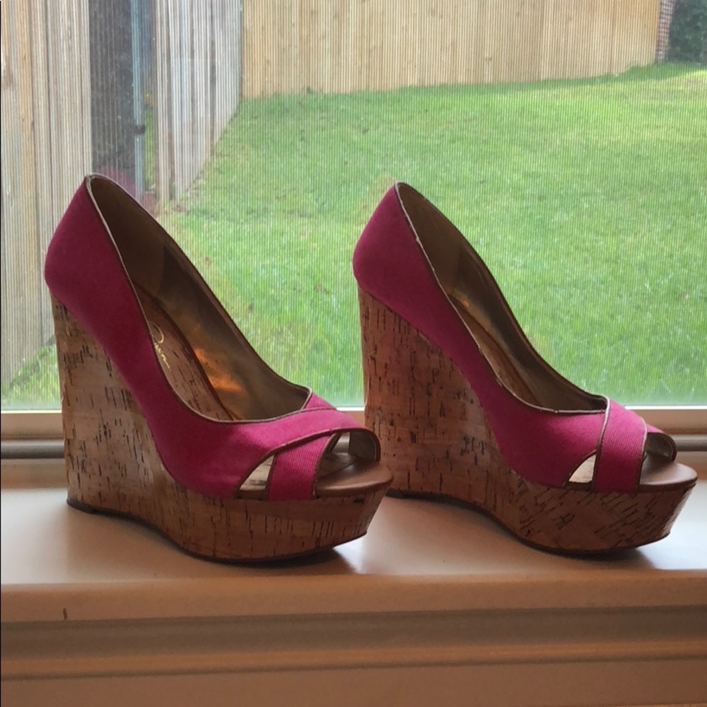 Pink Jessica Simpson Wedges